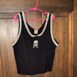 Edgy Black Skull Women's Tank Top